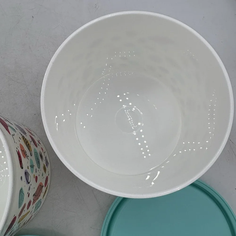 Tupperware Food Storage Utopic Shore Mini 2 Cups Shell Sea Ocean White Set of 2